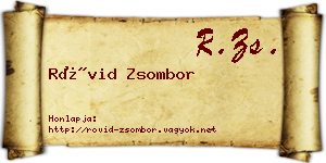 Rövid Zsombor névjegykártya